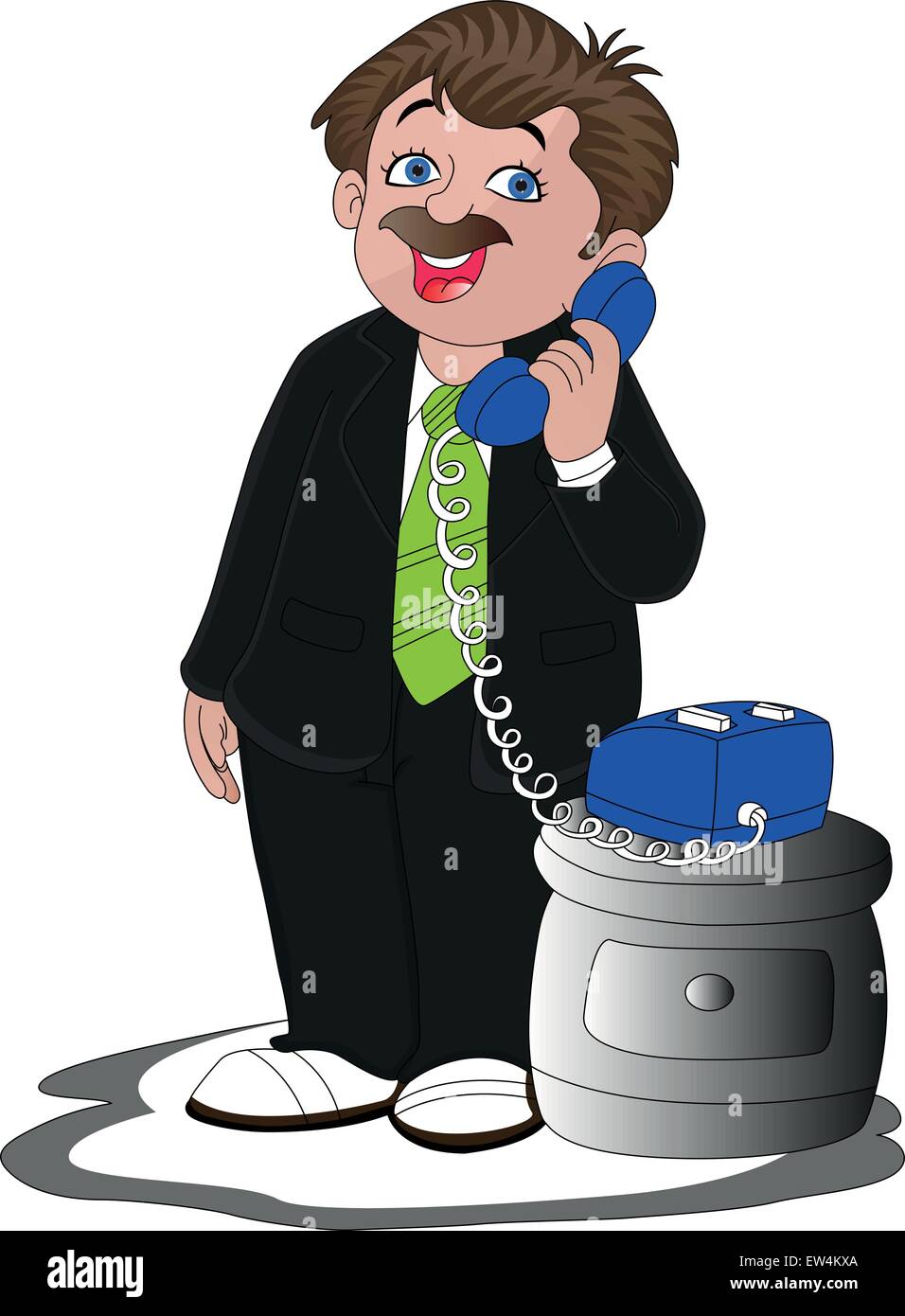 Illustrazione Vettoriale di imprenditore parlando sul telefono. Illustrazione Vettoriale