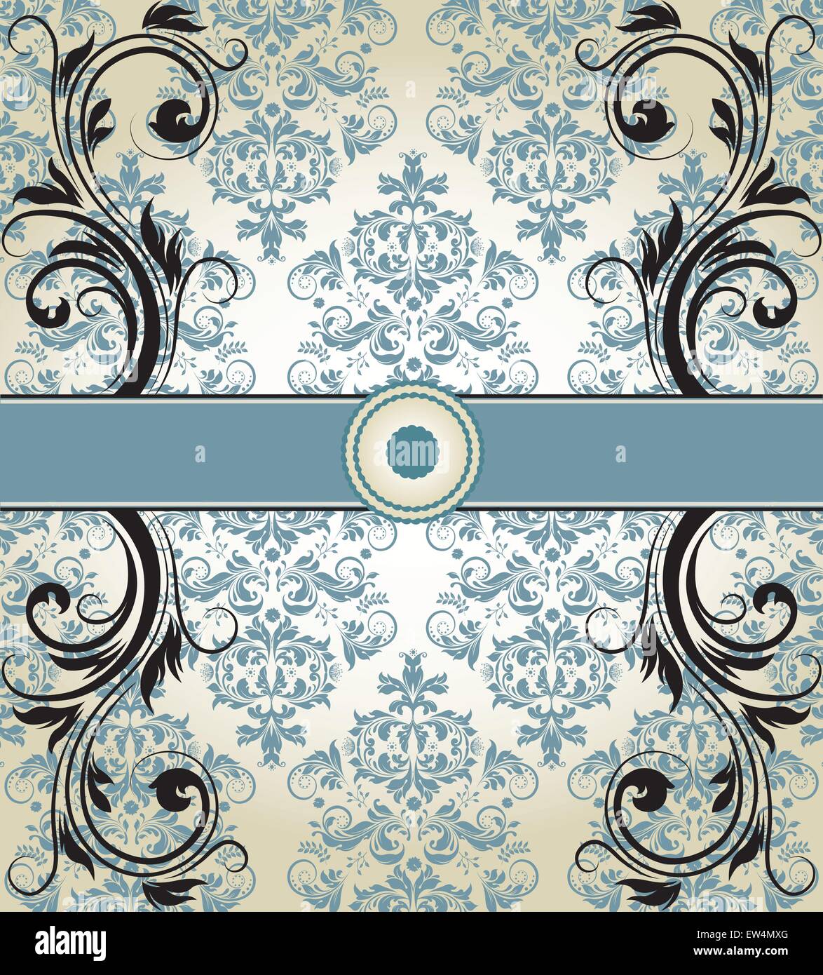 Scheda Vintage design per biglietto di auguri o un invito Illustrazione Vettoriale