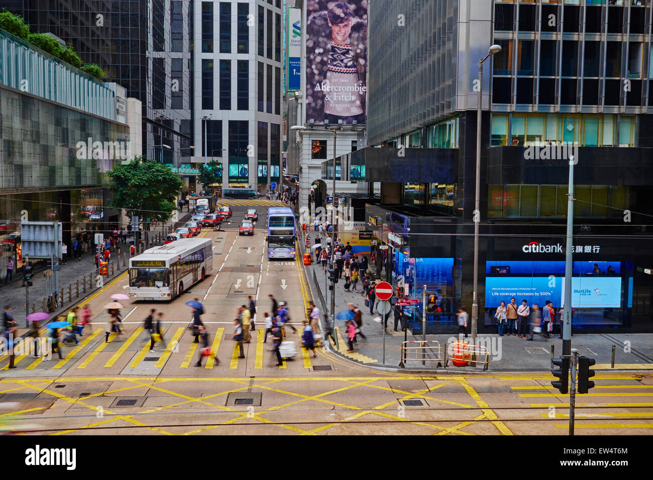 Cina, Hong Kong, Hong Kong Island, Des Voeux Road Centrale Foto Stock