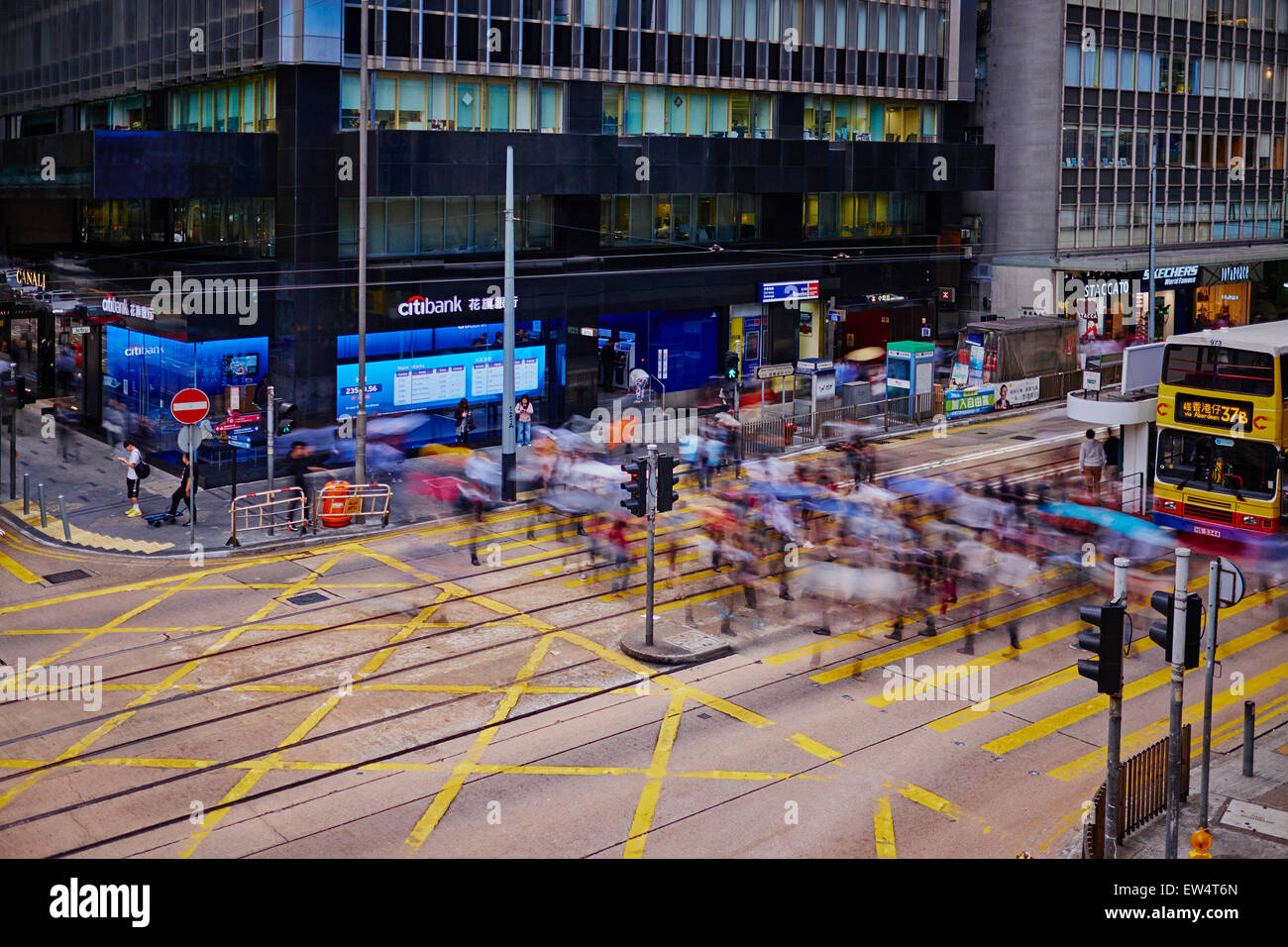 Cina Hong Kong Island Des Voeux Road Centrale Foto Stock
