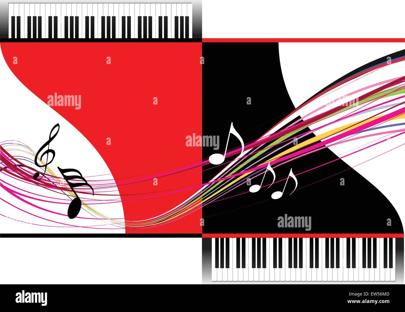 Coperchio per brochure con due immagini di pianoforte. Illustrazione Vettoriale Illustrazione Vettoriale
