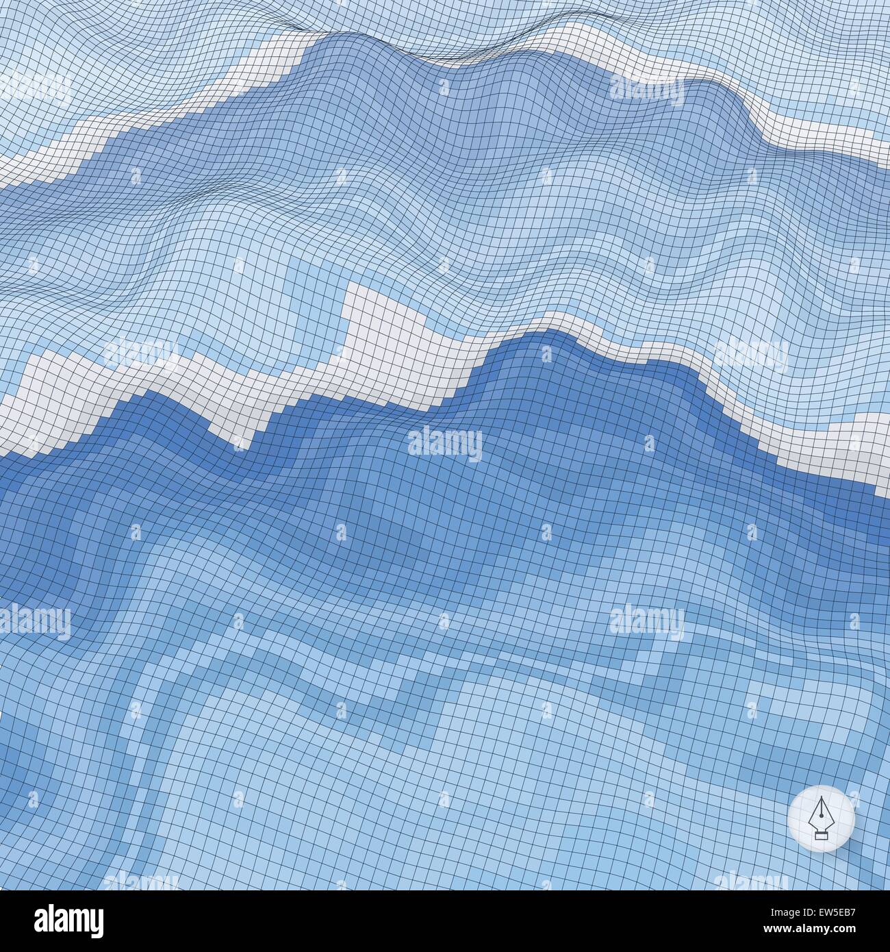 Paesaggio Astratto dello sfondo. Mosaico illustrazione vettoriale. Può essere utilizzato per il banner, flyer, per la copertina del libro e poster. Illustrazione Vettoriale