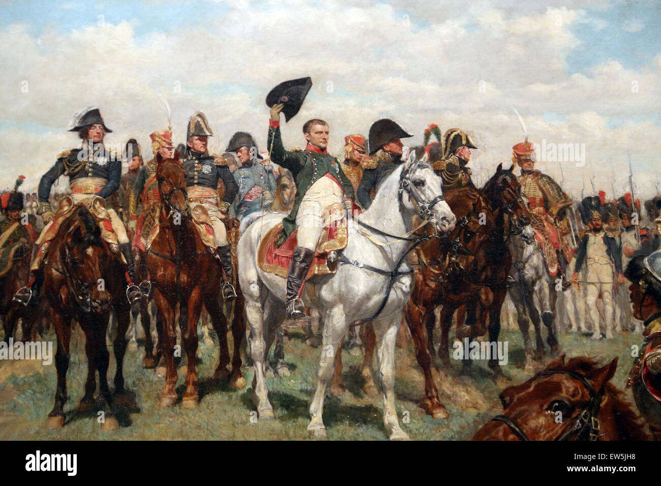 Ernest Meissonier (1815-1891). Pittore Francese. 1807, Battaglia di Fridland, ca. 1861-75. Dettaglio Napoleone salutando. Foto Stock