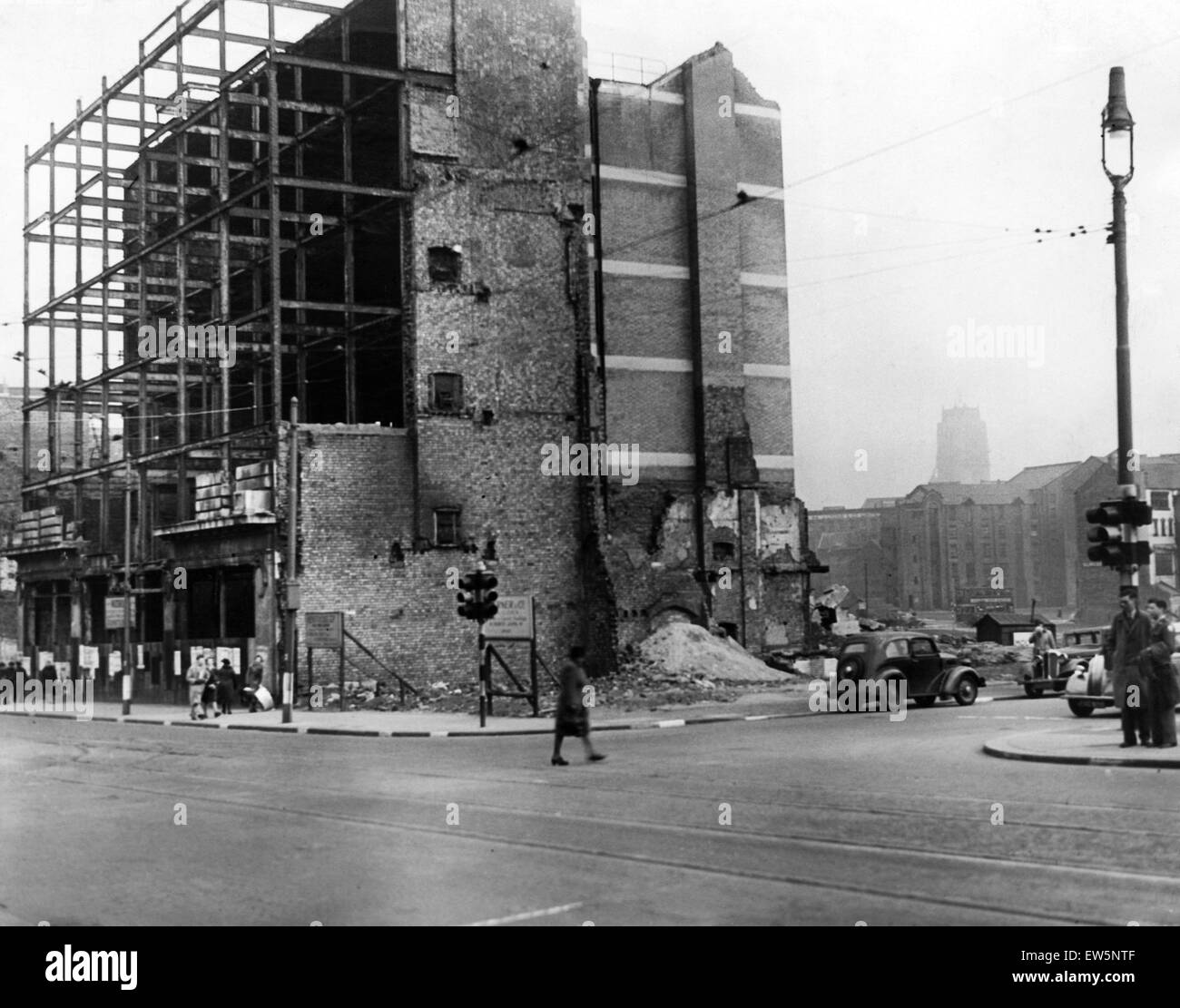 Danni della bomba a Liverpool, Merseyside. Circa 1941. Foto Stock