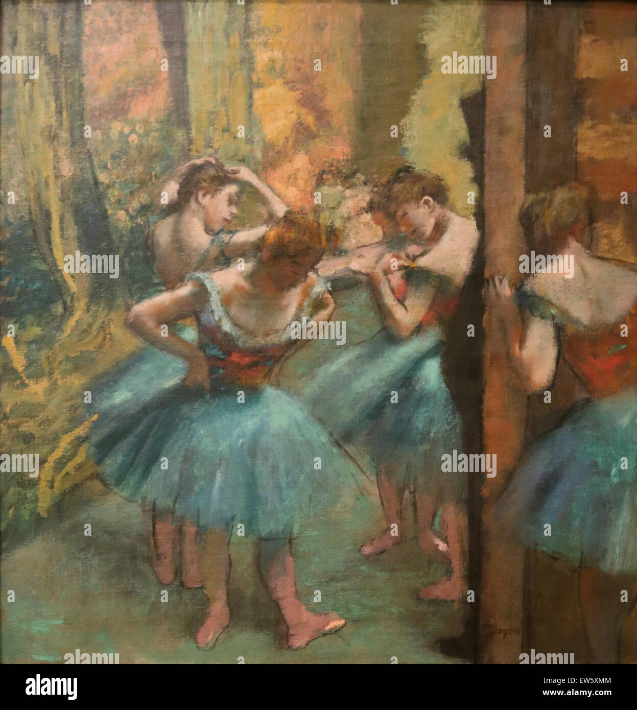 Edgar Degas (1834-1917). Pittore Francese. Ballerini, rosa e verde, ca. 1890. Olio su tela. Metropolitan Museum of Art. New York. Stati Uniti d'America. Foto Stock