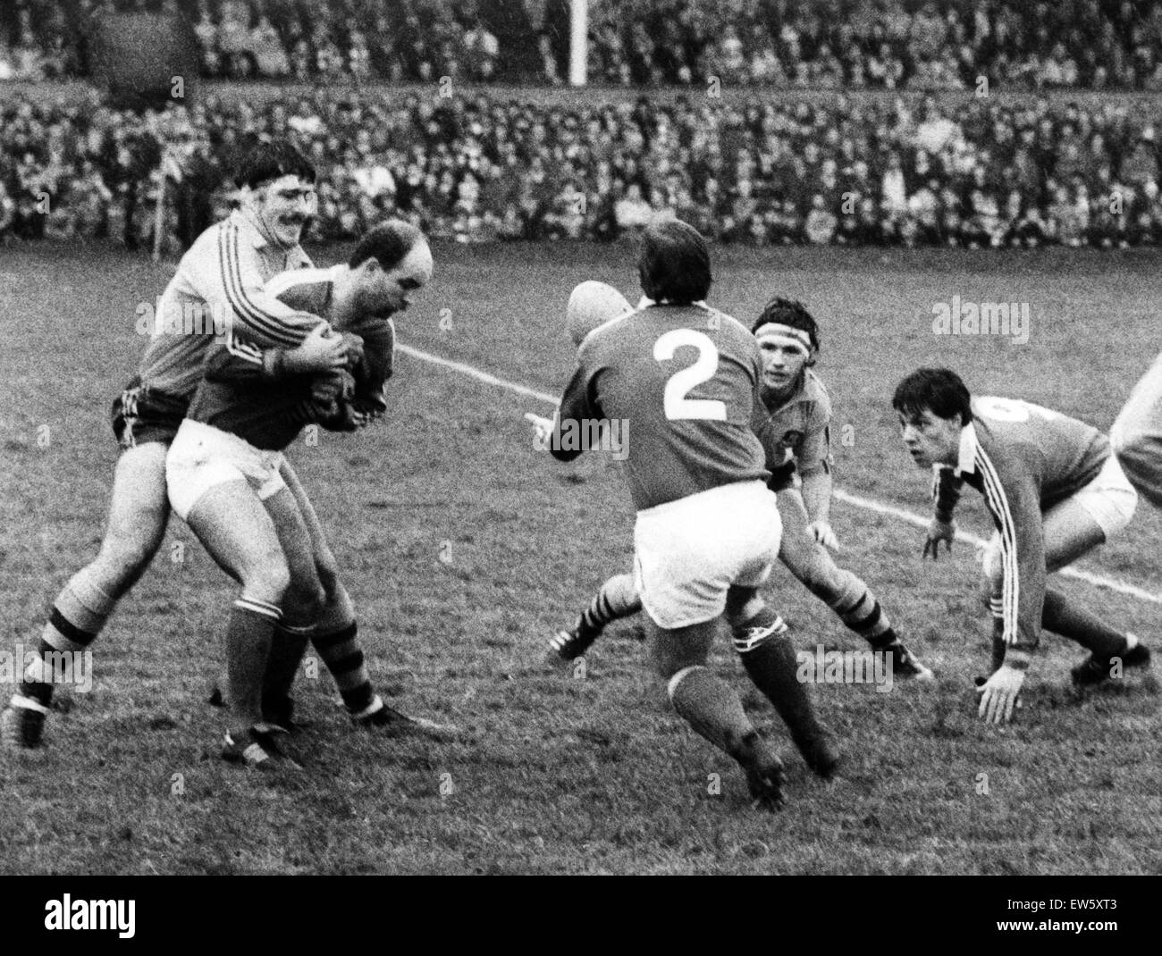 Llanelli v Australia partita di rugby, durante il tour in Australia di Gran Bretagna e Irlanda. Llanelli ha vinto: Llanelli 19, Australia 16. Xx Novembre 1984. Foto Stock