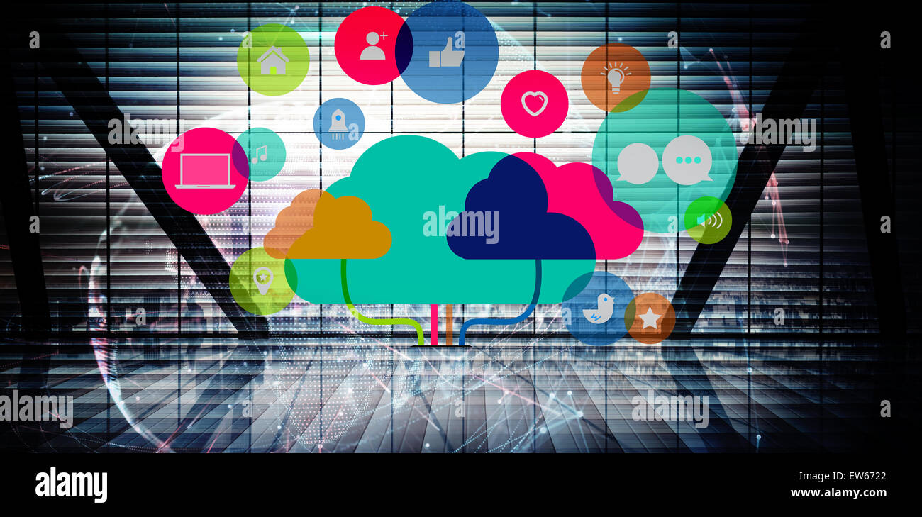 Immagine composita di app e il cloud computing concept Foto Stock