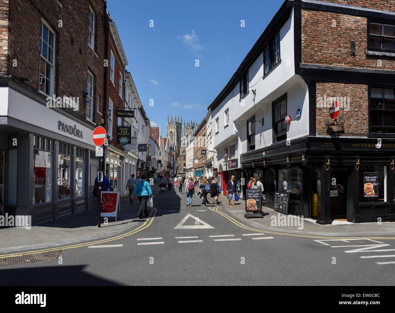 Bassa Petergate York Foto Stock