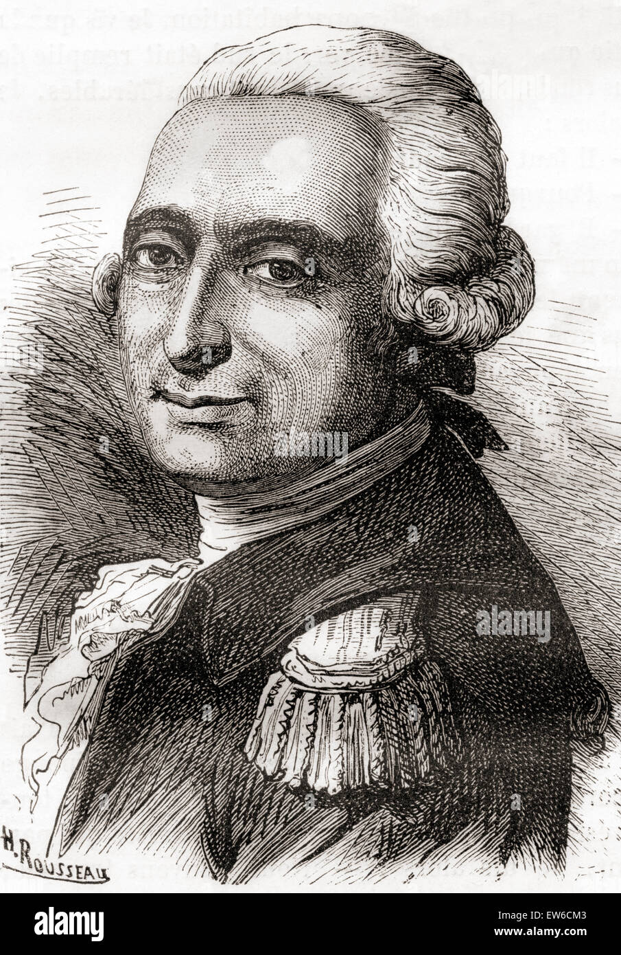 François Laurent le Vieux d'Arlandes, 1742 - 1809. Marchese francese, soldato e il pioniere del volo in mongolfiera. Foto Stock