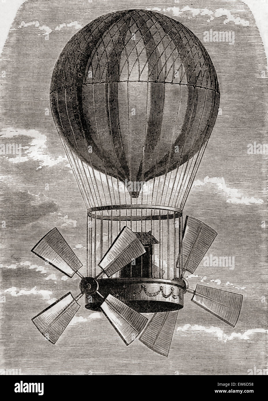 Il Comte d'Artois mongolfiera costruita da Alban e Vallet a Javelle, nei pressi di Parigi, in Francia nel 1785. Foto Stock