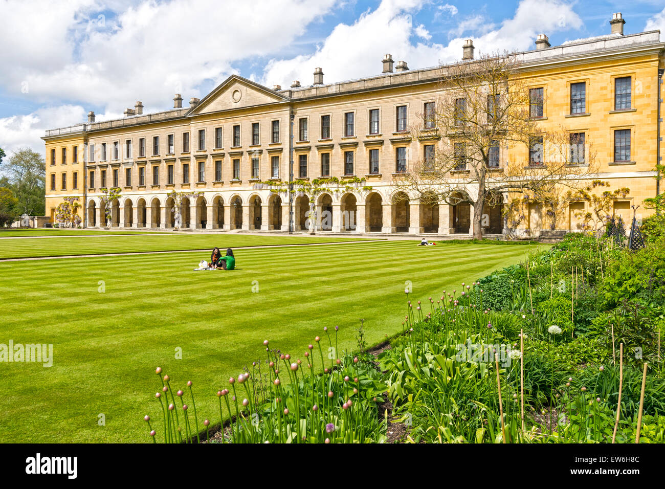 La città di Oxford Magdalen College il prato palladiano nuovo edificio e giardini Foto Stock