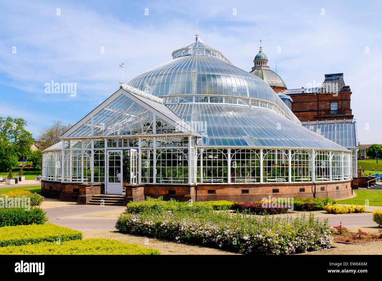 Conservatorio presso il giardino botanico la sezione dei popoli palazzo sede dell piante esotiche, verde di Glasgow, Glasgow, Scozia. Foto Stock