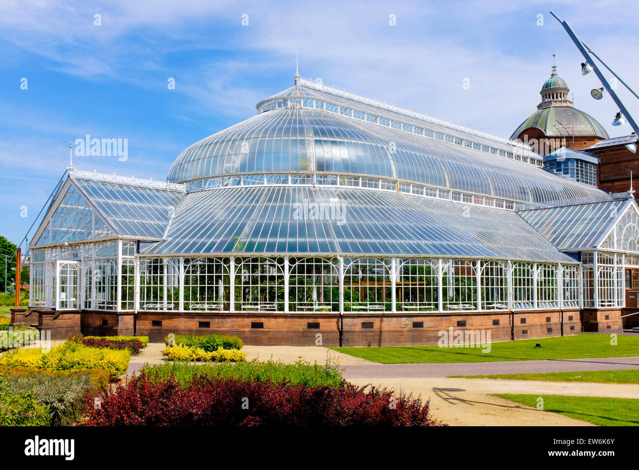 Conservatorio presso il giardino botanico la sezione dei popoli palazzo sede dell piante esotiche, verde di Glasgow, Glasgow, Scozia. Foto Stock