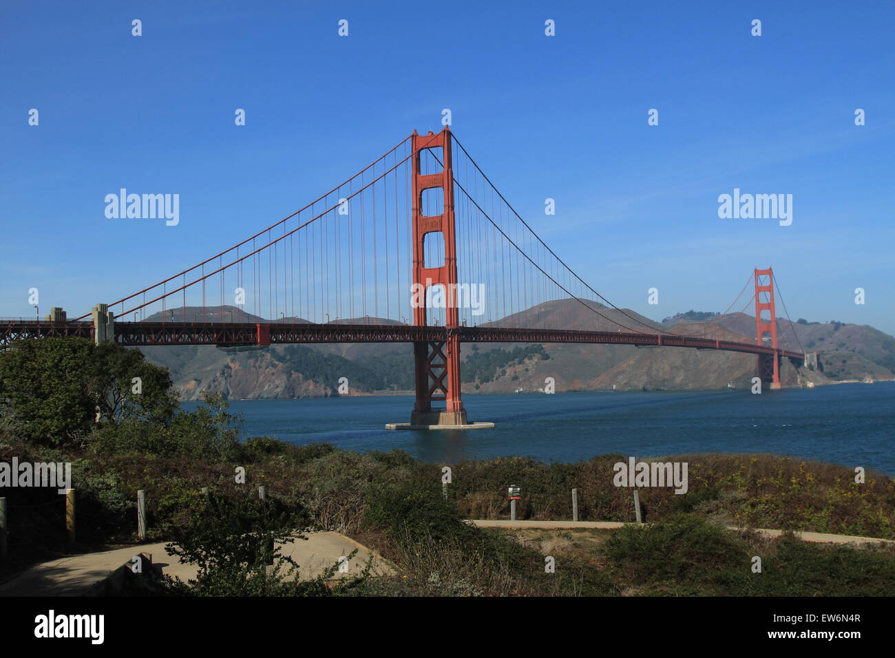 Golden Gate Bridge vista dal Parco Foto Stock