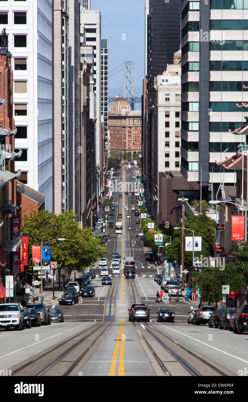 California Street, San Francisco, Stati Uniti d'America Foto Stock