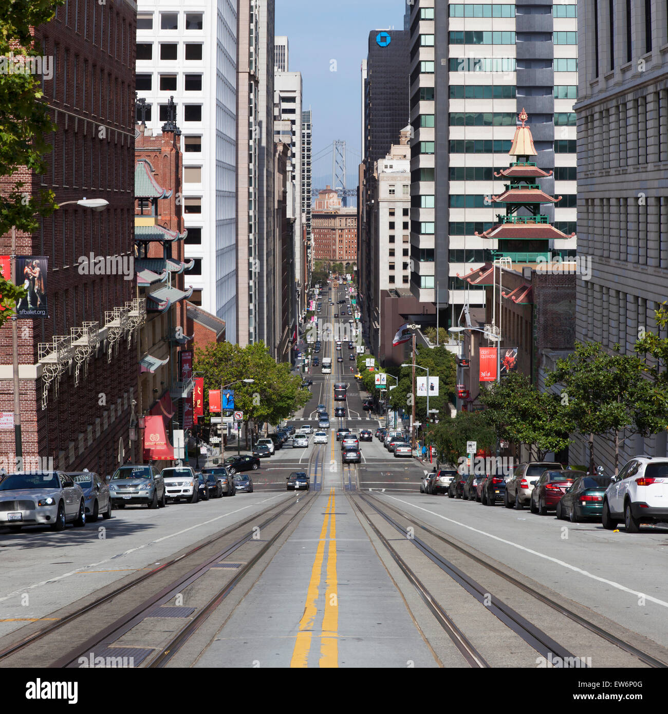 California Street, San Francisco, Stati Uniti d'America Foto Stock