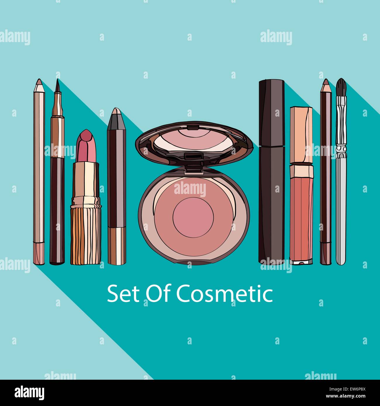 Set di cosmetica decorativa Illustrazione Vettoriale