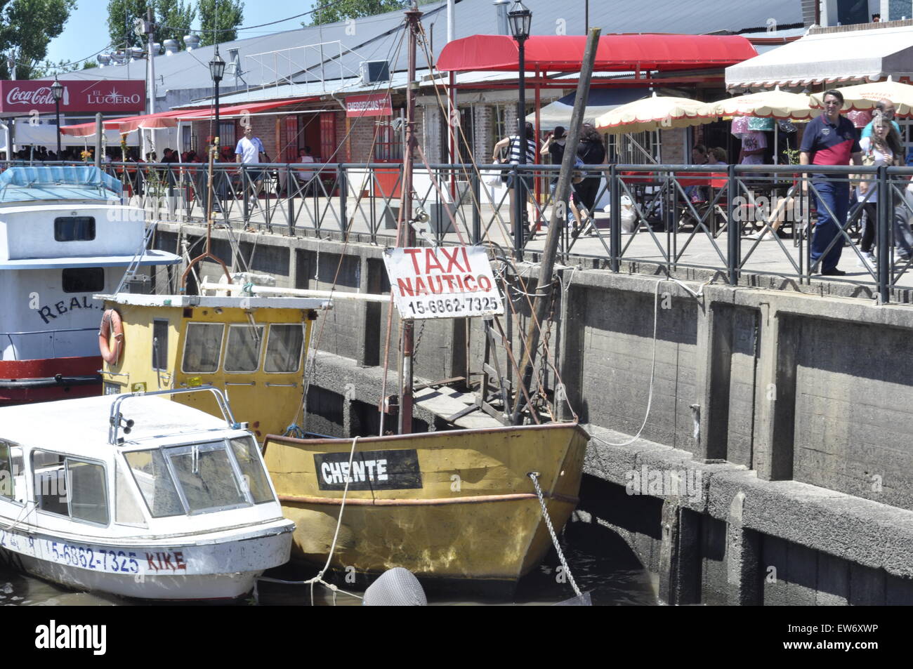 Taxi nautico barca nel fiume Plata, Argentina Foto Stock