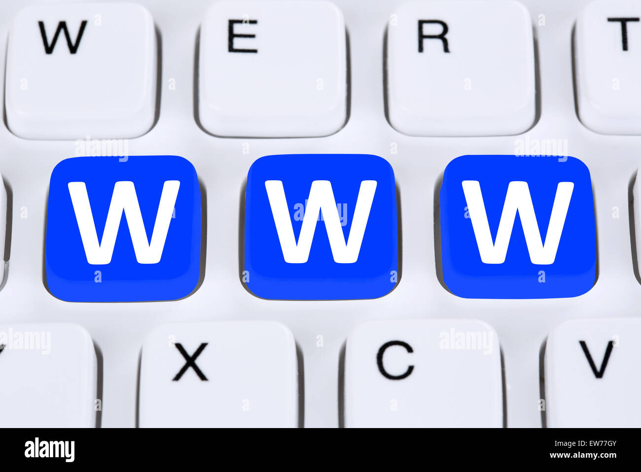 Internet www world wide web online sulla tastiera del computer Foto Stock