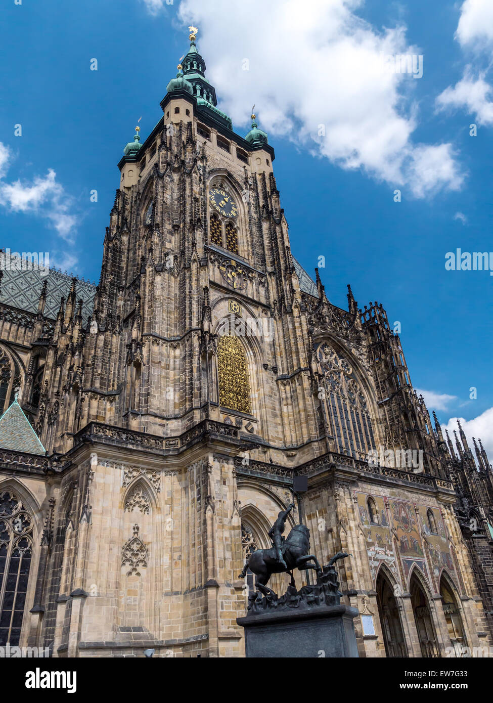 Metropolitan gotica Cattedrale dei Santi Vito, Venceslao e Adalberto, il Castello di Praga, Repubblica Ceca Foto Stock