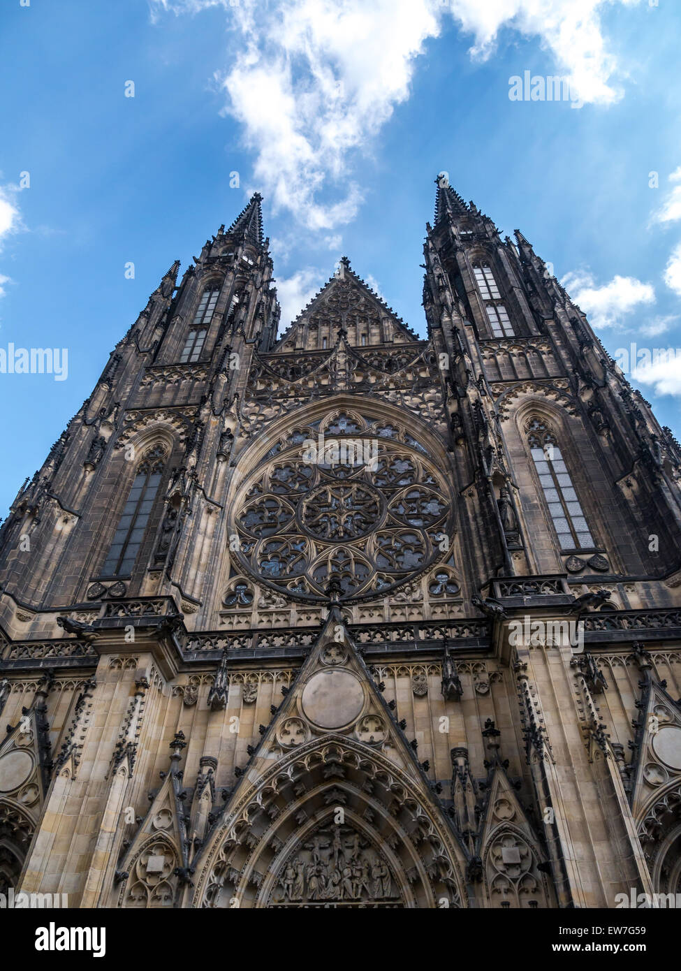 Metropolitan gotica Cattedrale dei Santi Vito, Venceslao e Adalberto, il Castello di Praga, Repubblica Ceca Foto Stock