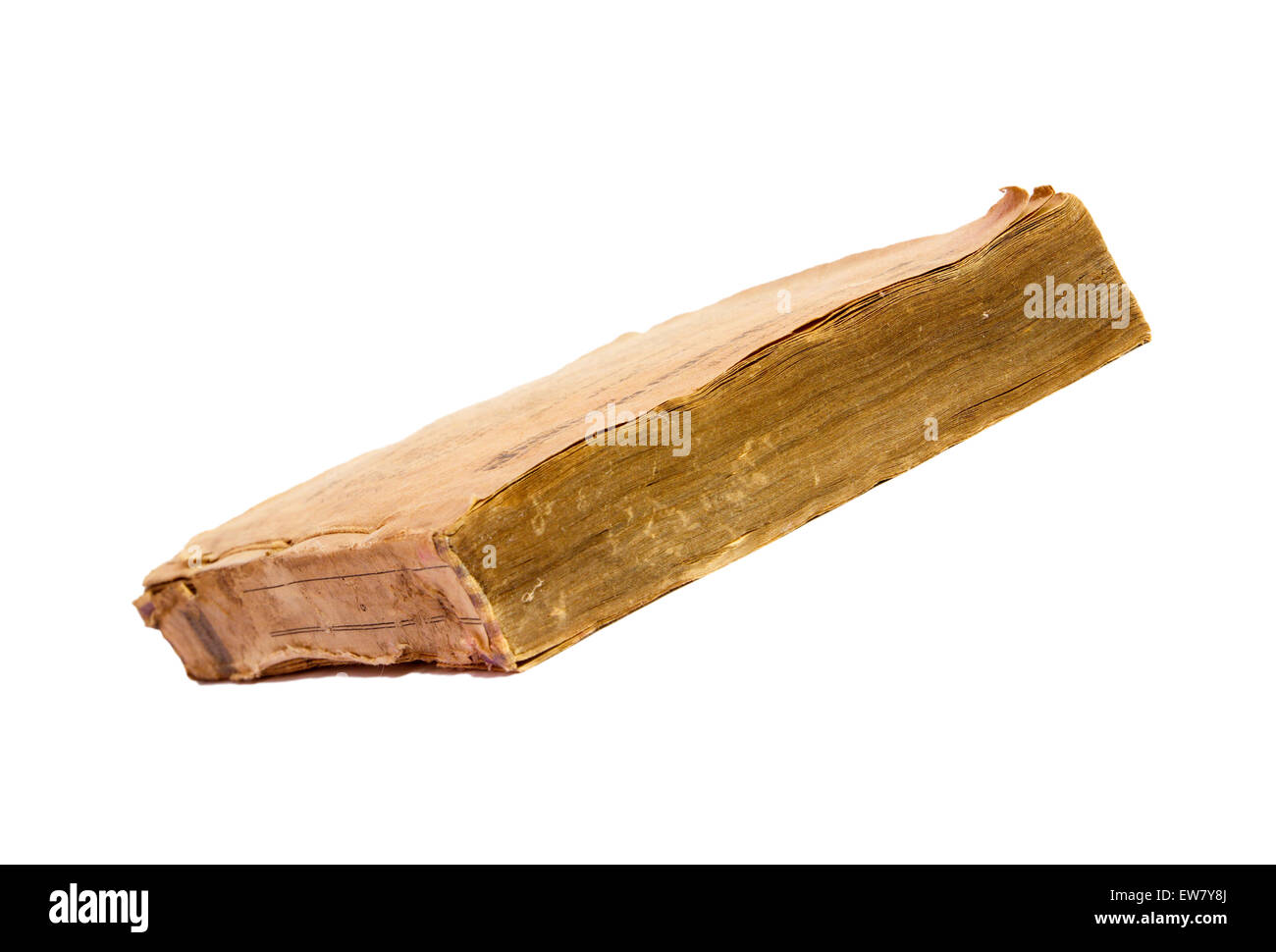 Vecchio libro isolato su uno sfondo bianco Foto Stock