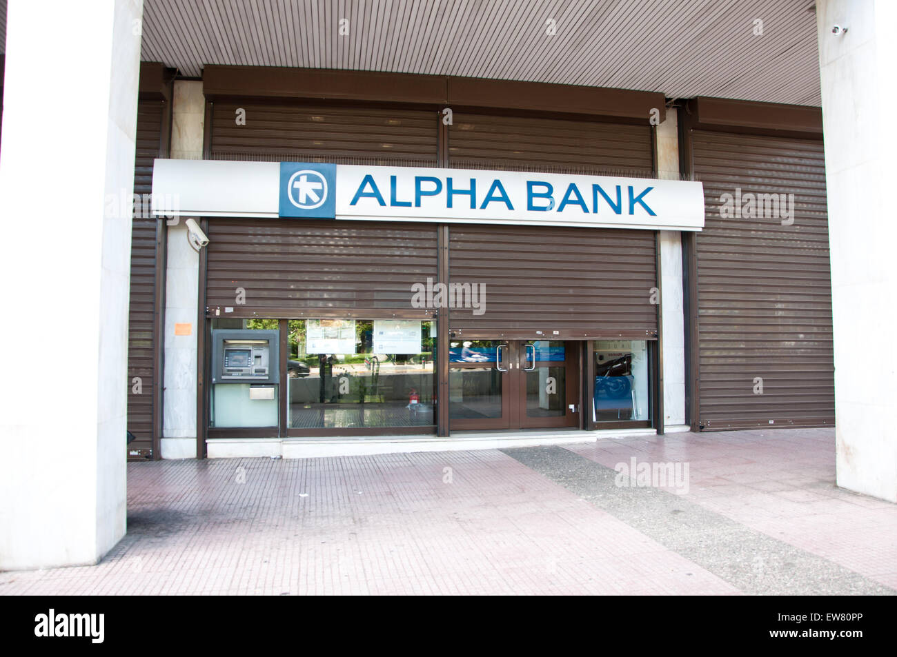 Ramo della Alpha Bank a Atene, Grecia. Foto Stock