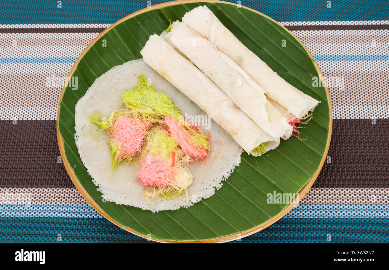 Thai caramella di cotone burrito pancake, (cotone candy) Foto Stock