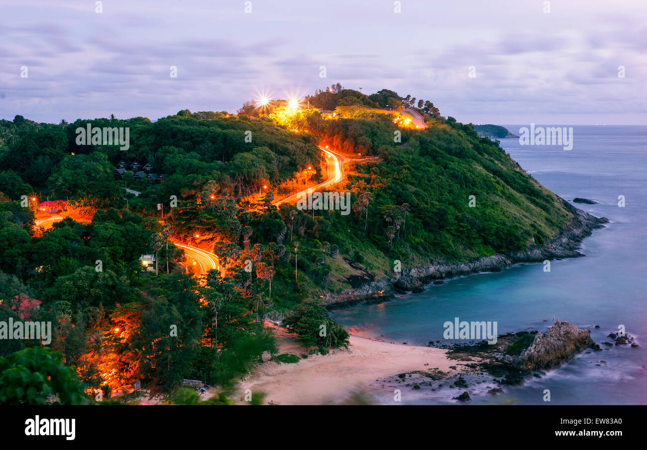 Una gamma dinamica di alta qualità tecnica di phuket view point in Twilight, Phuket Thailandia Foto Stock