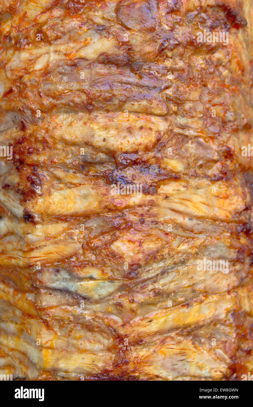 Closeup gyros greco carne arrosto Foto Stock