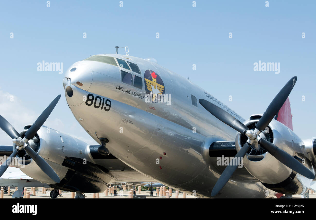 Curtiss P-40C , uno degli aerei a Joe Davies Airpark patrimonio a Palmdale in California Foto Stock