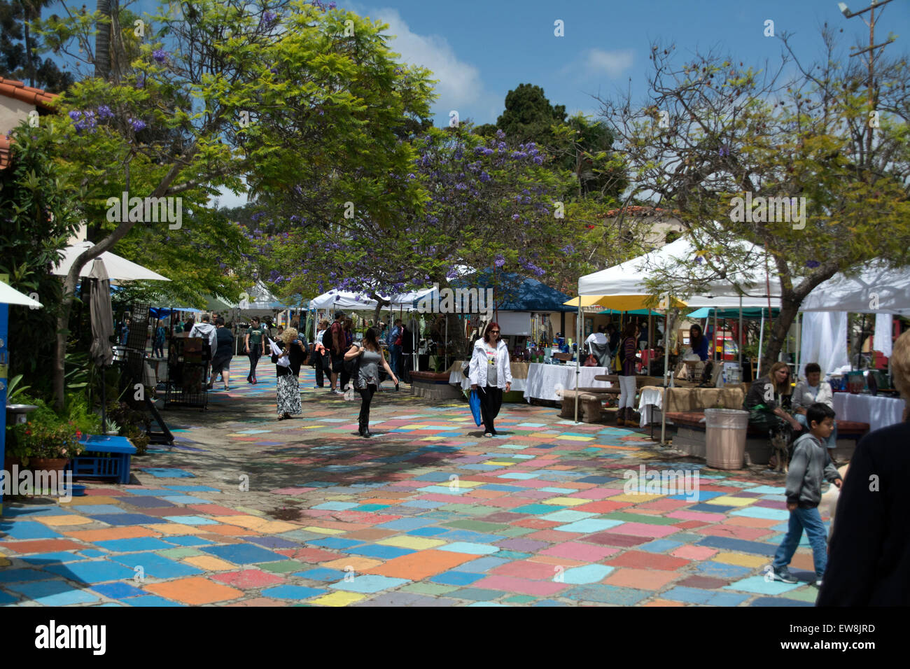 Il Villaggio Spagnolo Art Center area in parco Balboa, San Diego, California Foto Stock