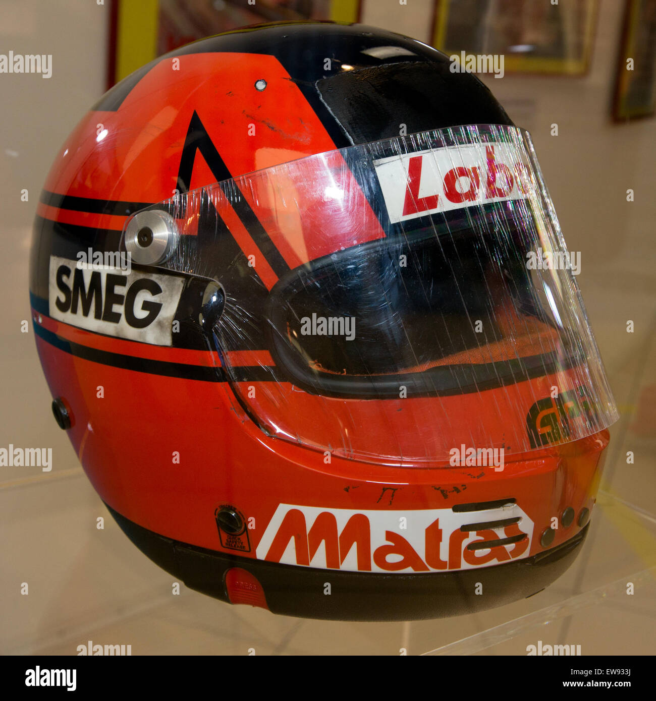 Gilles Villeneuve casco Museo Ferrari Foto stock - Alamy