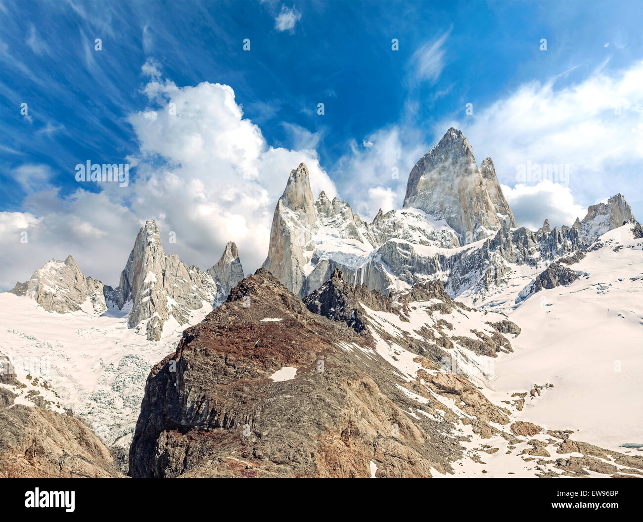 Fitz Roy Mountain Range in Patagonia, Argentina Foto Stock