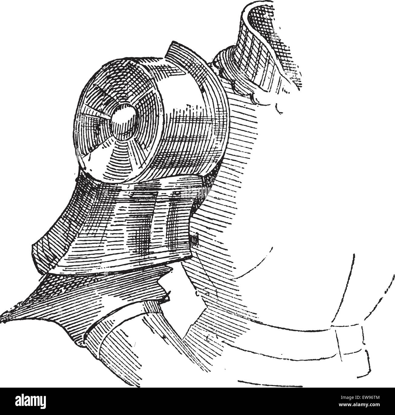 Spaulders, spalla armor, vintage illustrazioni incise. Dizionario di parole e le cose - Larive e Fleury - 1895. Illustrazione Vettoriale
