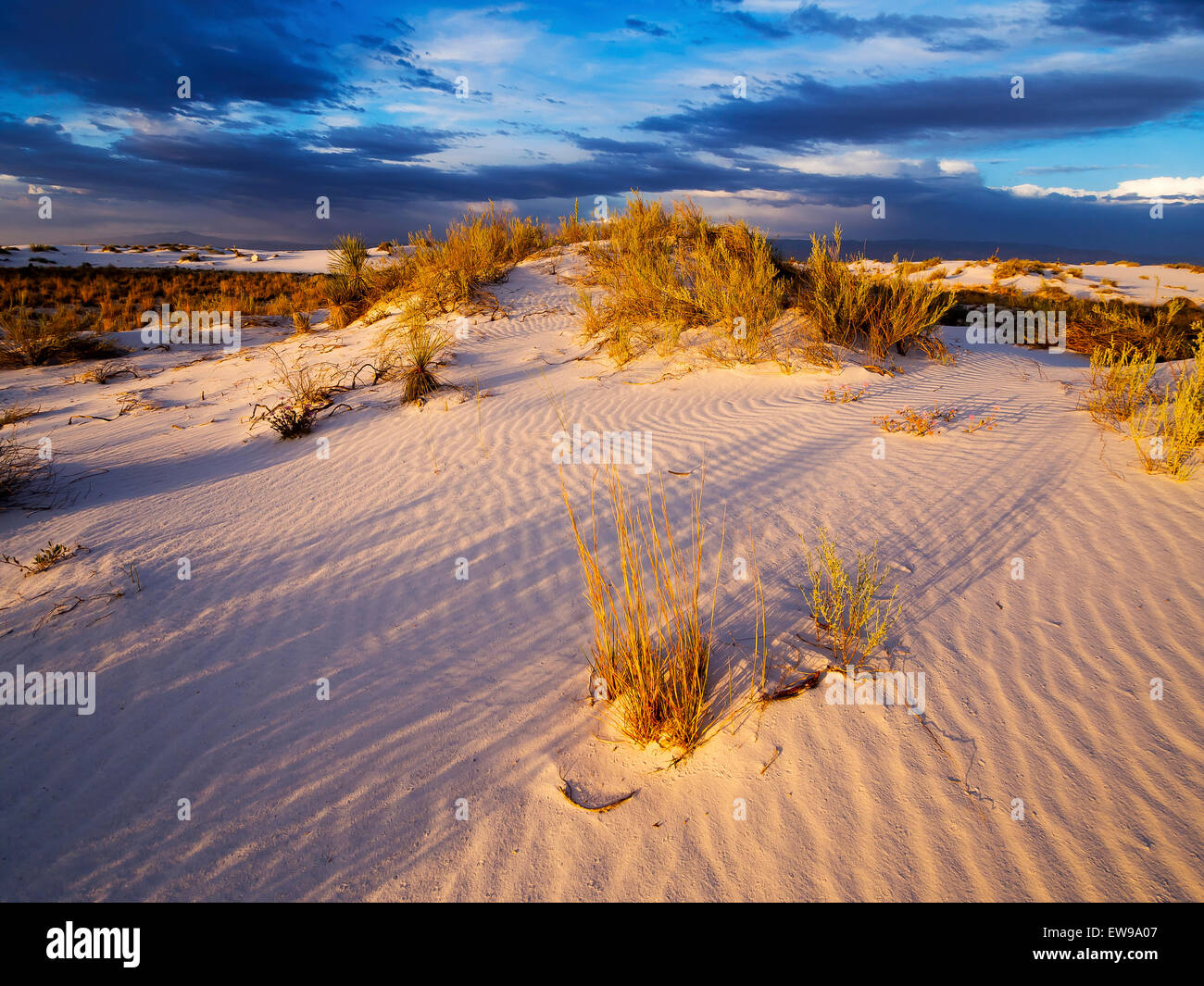 Tramonto spettacolare su White Sands - New Mexico Foto Stock