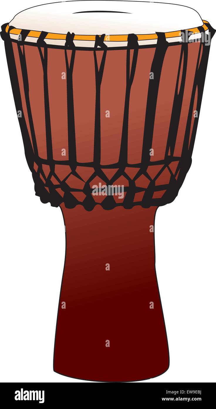 Djembe - tamtam percussioni tamburo Illustrazione Vettoriale