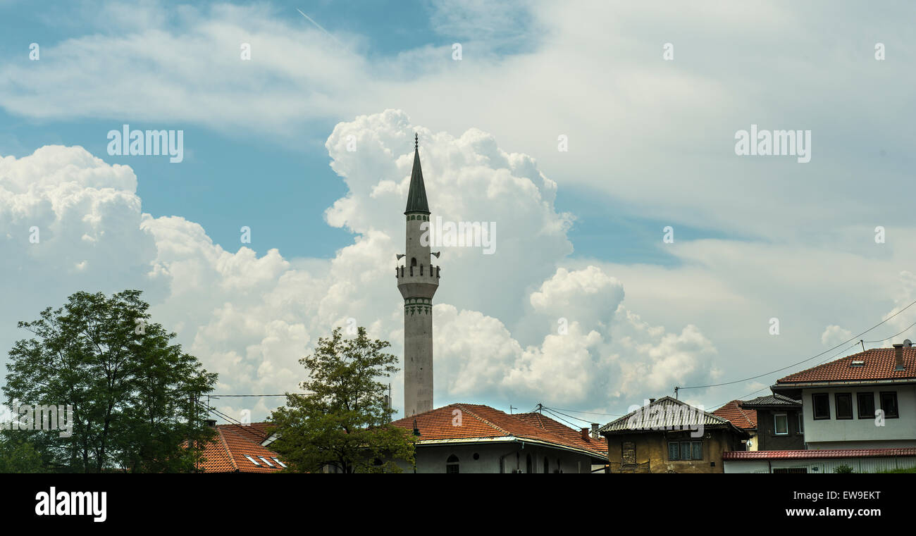 Un minareto a Sarajevo Foto Stock