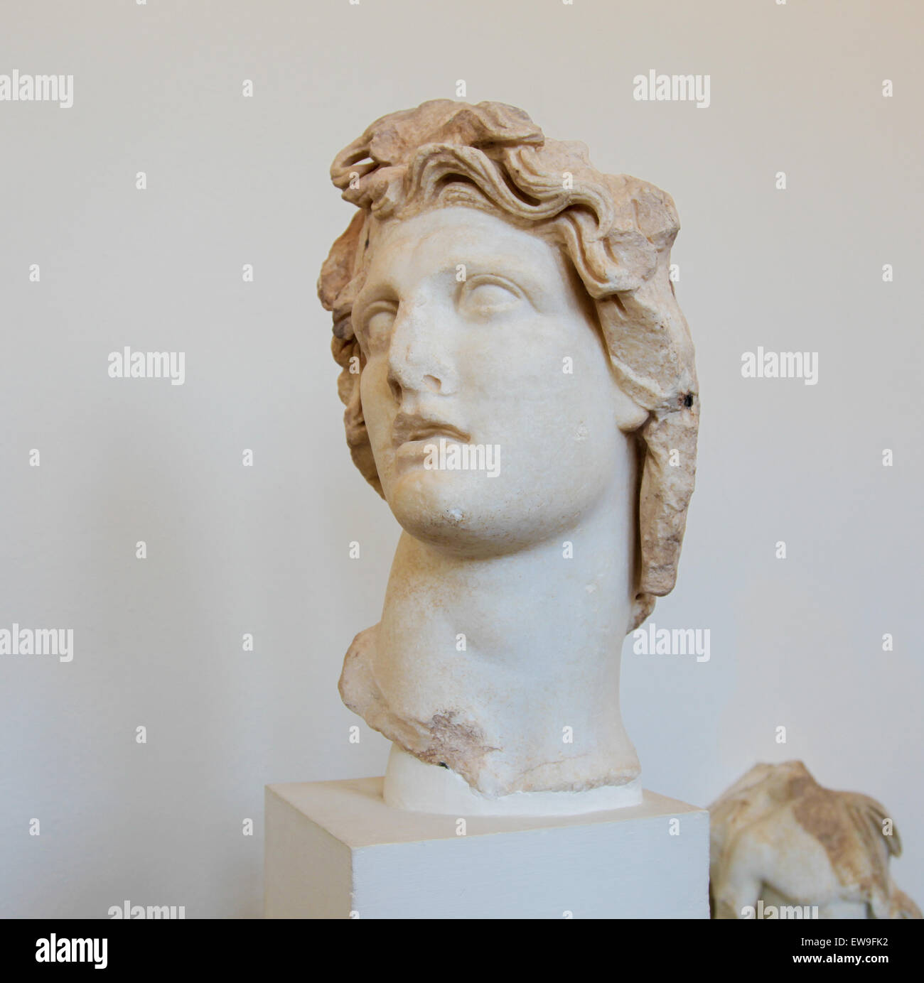 Statua di Apollo, dio greco del sole, al Museo Archeologico di Rodi, Grecia Foto Stock