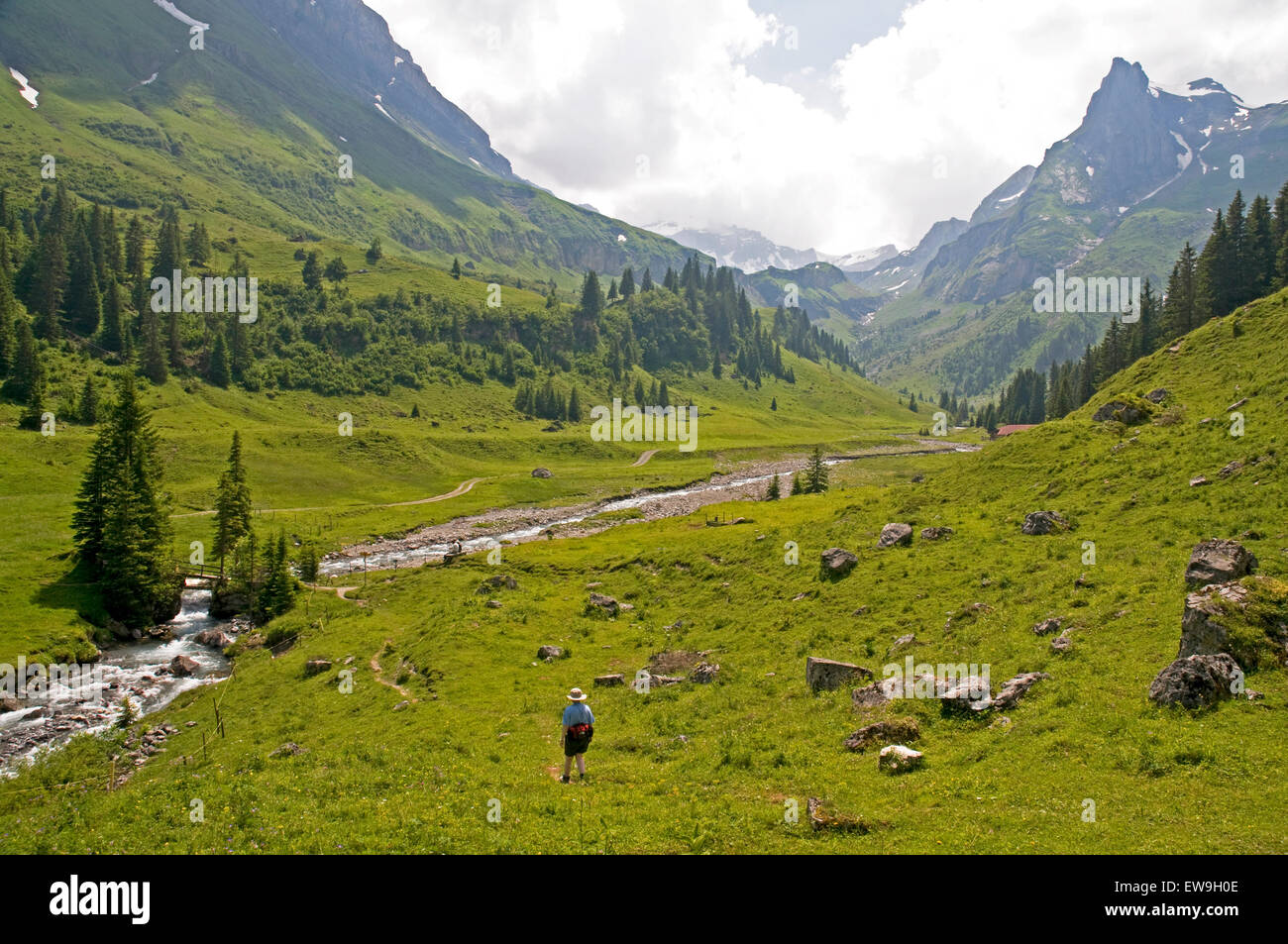 La valle del Sous Bach nell Oberland bernese Foto Stock