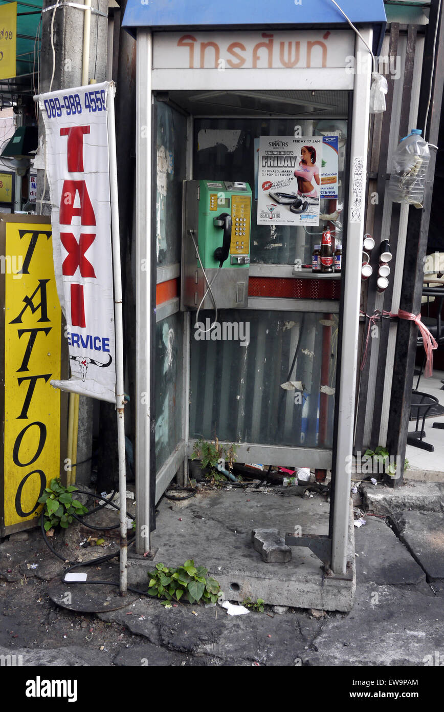 Cabine telefoniche in Pattaya Thailandia Foto Stock