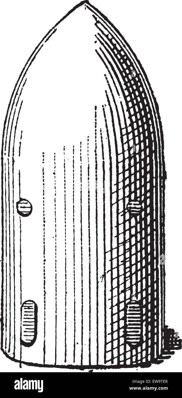 Shell, il proiettile, vintage illustrazioni incise. Dizionario di parole e le cose - Larive e Fleury - 1895 Illustrazione Vettoriale