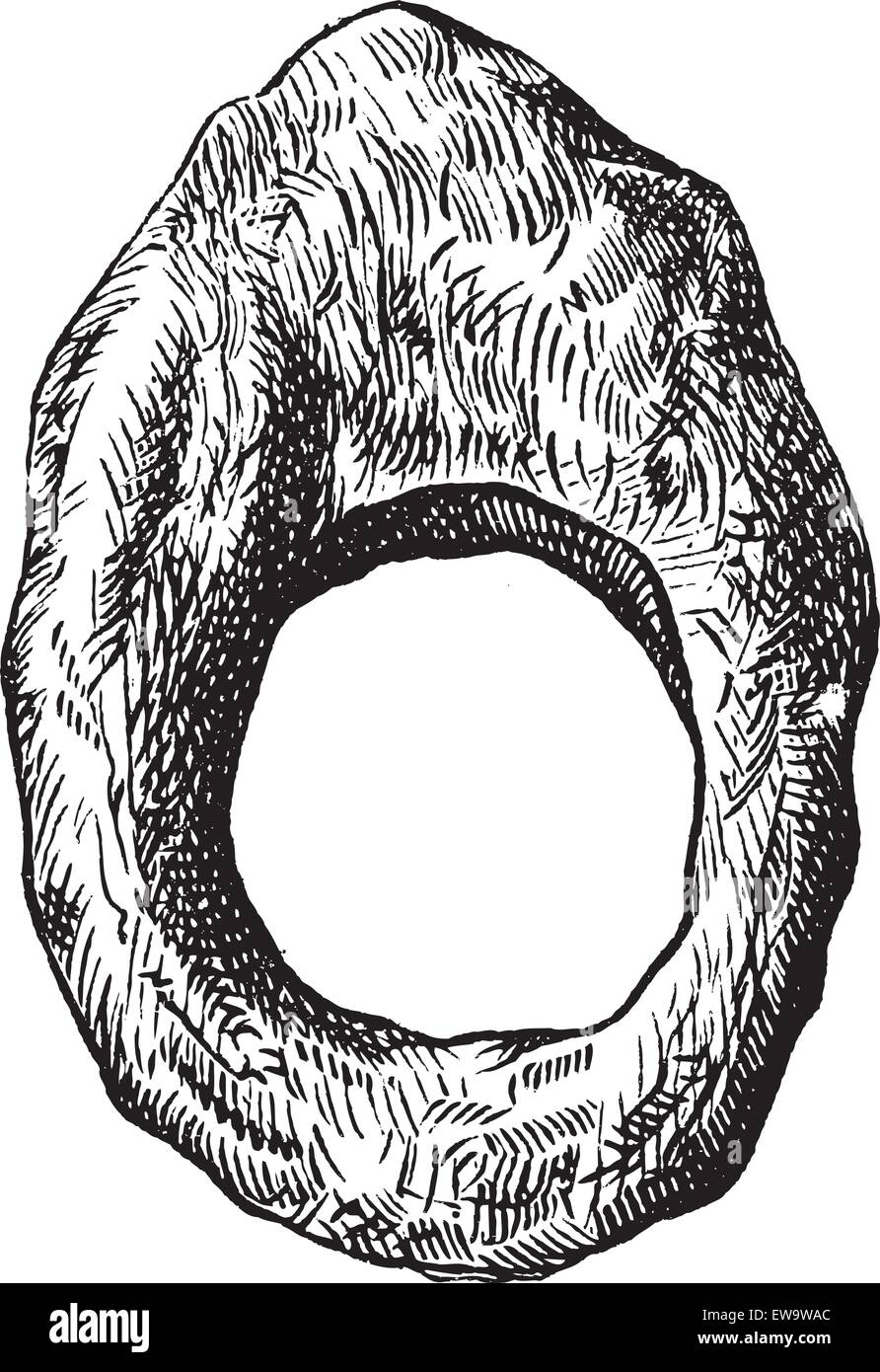 Vecchie illustrazioni incise di anello da dito del periodo romano isolato su uno sfondo bianco. Enciclopedia industriale E.-O. Lami - 18 Illustrazione Vettoriale