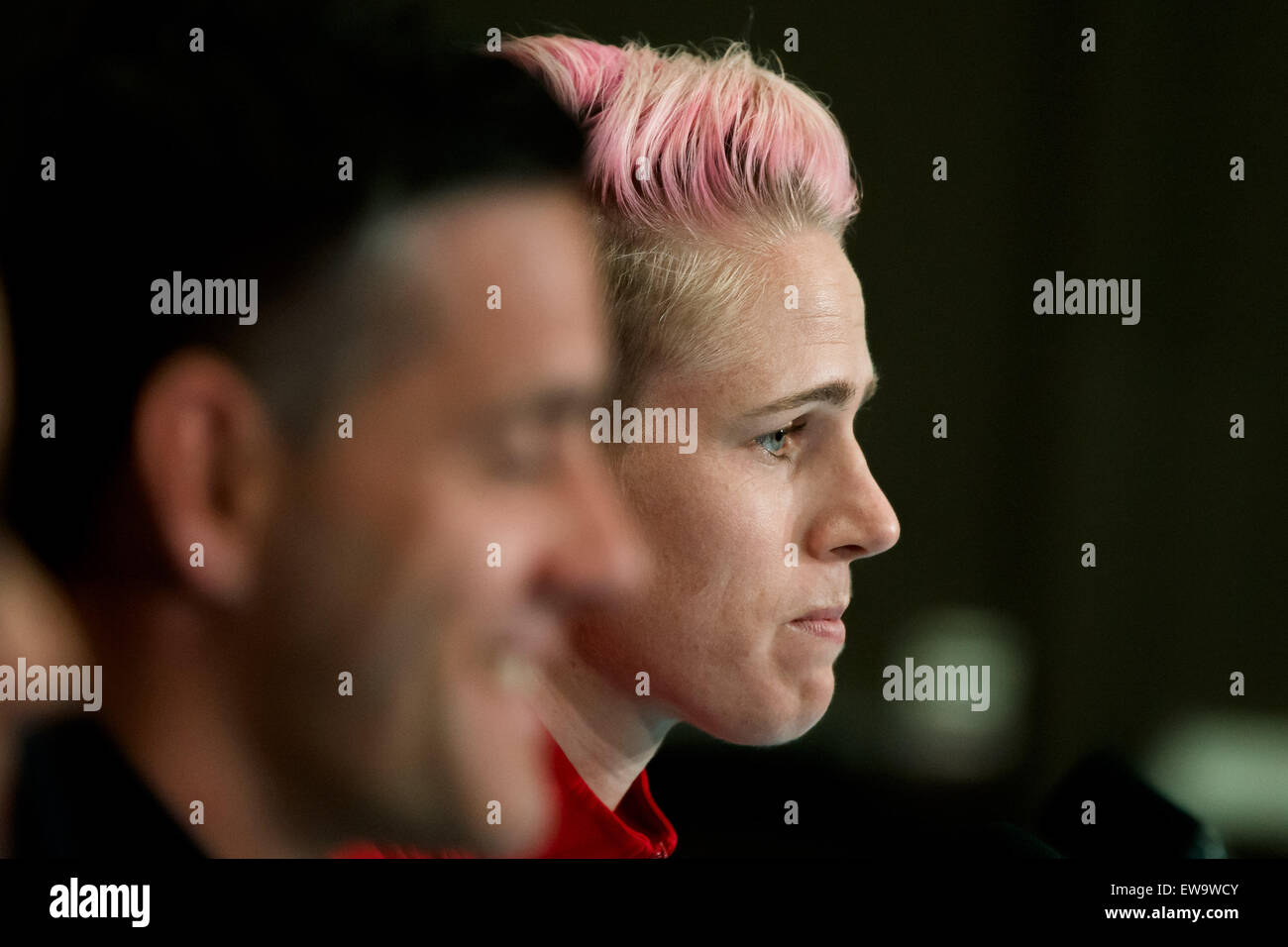 Vancouver, Canada. Xx Giugno, 2015. Sophie SCHMIDT del Canada in una conferenza stampa prima di un giro di 16 match tra il Canada e la Svizzera alla FIFA Coppa del Mondo Donne Canada 2015 in BC Place Stadium il 21 giugno 2015 a Vancouver in Canada. Sydney bassa/Cal Sport Media. Credito: csm/Alamy Live News Foto Stock
