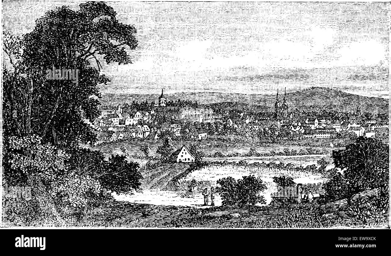 A Beirut, in Libano, durante il 1890s, vintage incisione. Vecchie illustrazioni incise di Beirut. Illustrazione Vettoriale