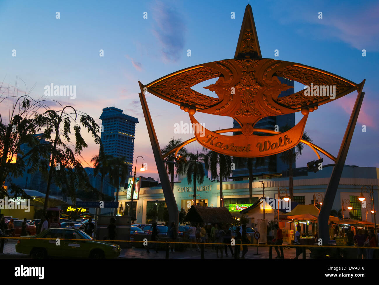 Kasturi a piedi, la struttura del punto di riferimento del Mercato Centrale, il centro culturale di Kuala Lumpur in Malesia. Foto Stock