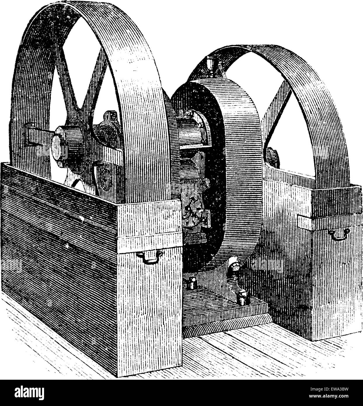 Mill, vintage illustrazioni incise. Trousset enciclopedia (1886 - 1891). Illustrazione Vettoriale