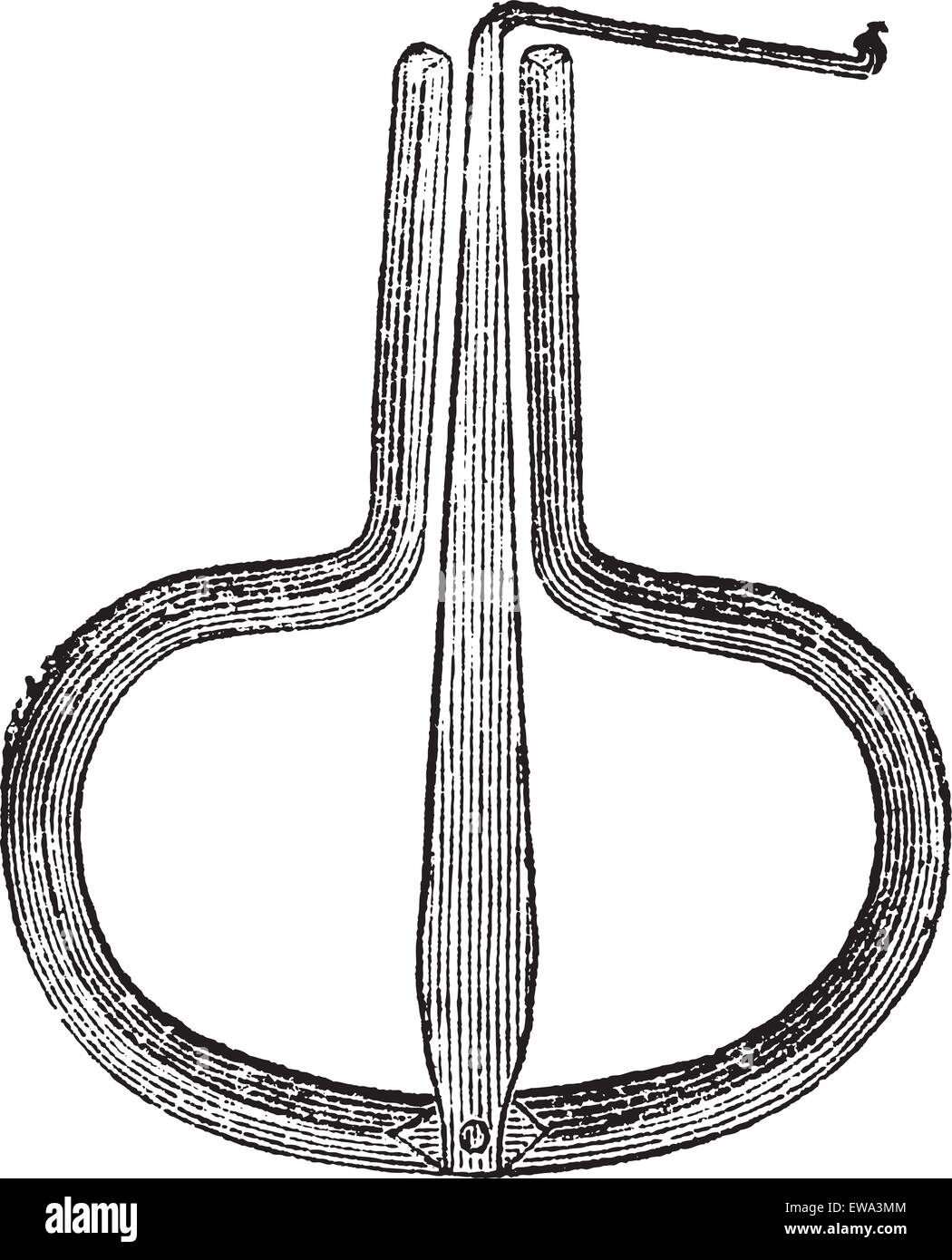 Ebreo di Arpa, vintage illustrazioni incise. Trousset enciclopedia (1886 - 1891). Illustrazione Vettoriale