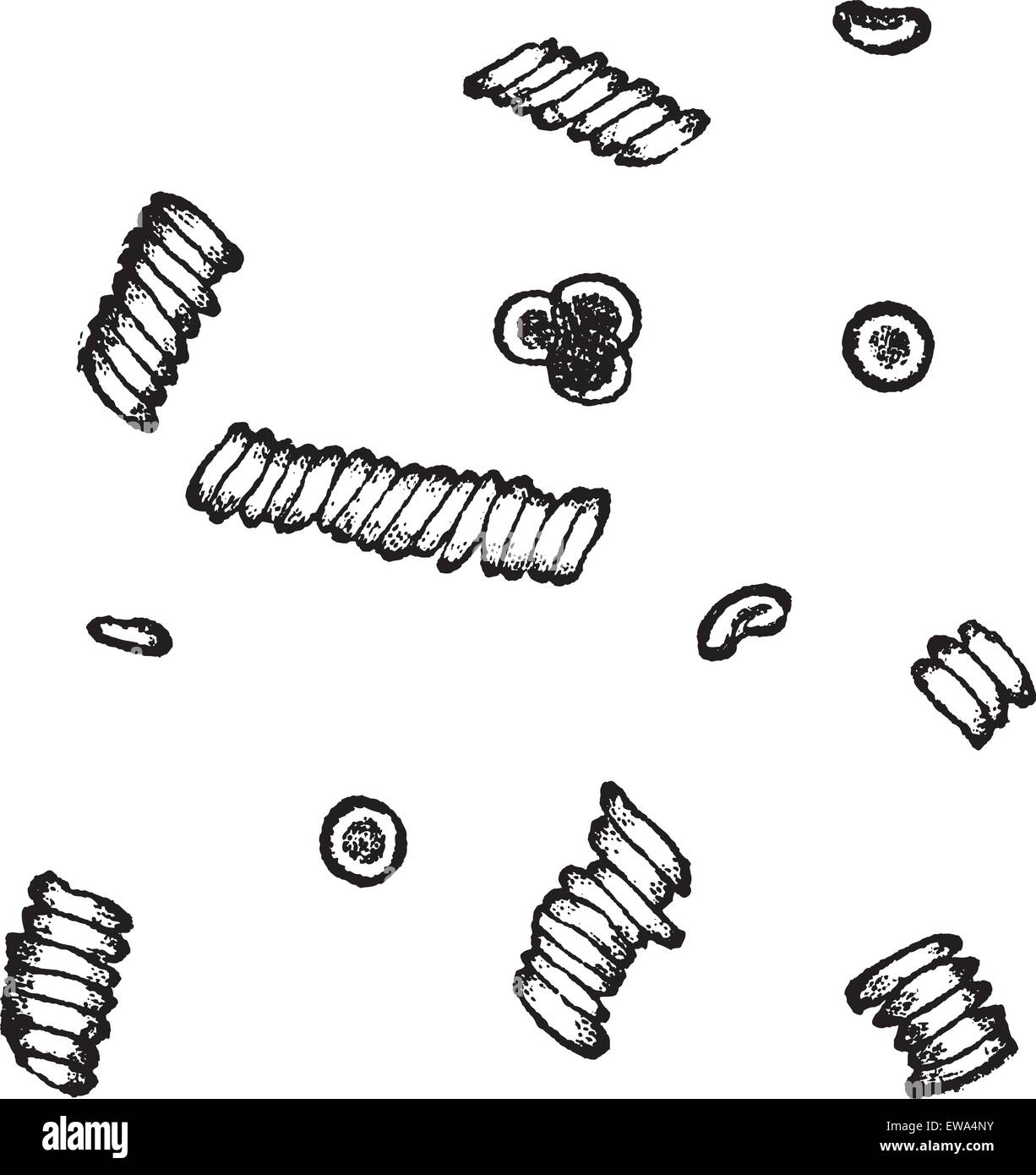 Coagulato le cellule rosse del sangue, vintage incisione. Vecchie illustrazioni incise coagulato di cellule di sangue rosso isolato su bianco Illustrazione Vettoriale