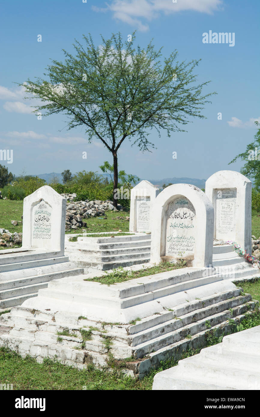 Cimitero per i musulmani Jhelum Pakistan Foto Stock